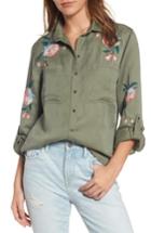 Women's Rails Channing Embroidered Military Shirt - Green