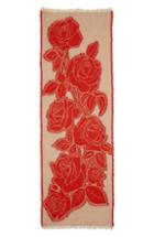 Women's Tricot Comme Des Garcons Rose Jacquard Wool Blend Scarf, Size - Red