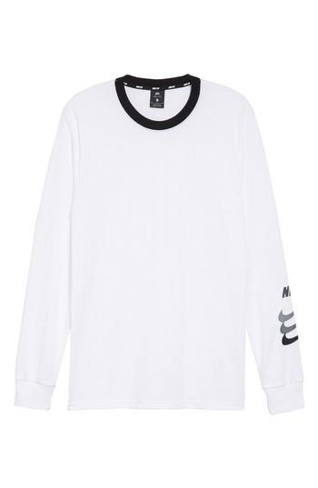 Men's Nike Sb Dry Gfx Long Sleeve T-shirt, Size - White