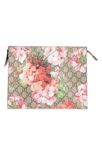 Gucci Large Gg Blooms Canvas & Leather Cosmetics Case -