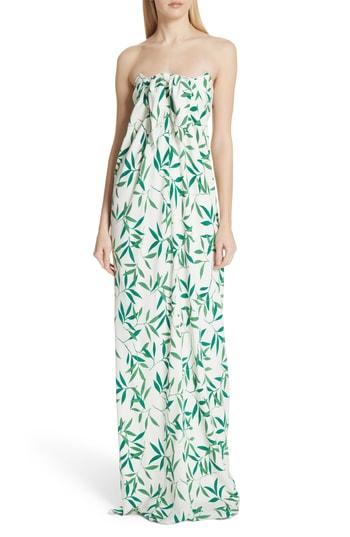 Women's Caroline Constas Kaia Strapless Stretch Silk Gown - White