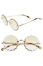 Women's Chloe Rosie 53mm Scalloped Sunglasses - Gold/ Gradient Yellow