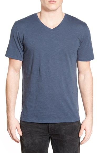 Men's The Rail Slub Cotton V-neck T-shirt, Size - Blue