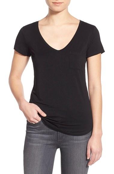 Women's Paige 'lynnea' V-neck Pocket Tee - Black