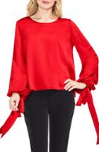 Women's Vince Camuto Tie Cuff Bubble Sleeve Blouse, Size - Red