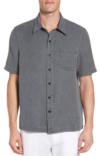 Men's Nat Nast With A Twist Silk Blend Camp Shirt - Black