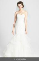 Women's Amsale 'carson' French Lace & Tulle Mermaid Wedding Dress