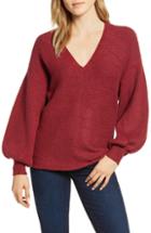 Women's 1.state Blouson Sleeve V-neck Sweater, Size - Blue