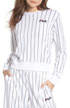 Women's Fila Parker Stripe Velour Sweatshirt - White