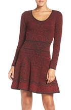 Women's Fraiche By J Intarsia Fit & Flare Sweater Dress