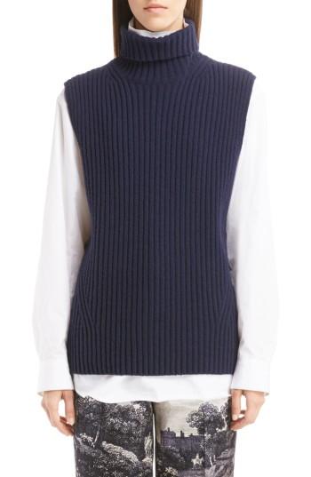 Women's Dries Van Noten Sleeveless Turtleneck Sweater - Blue