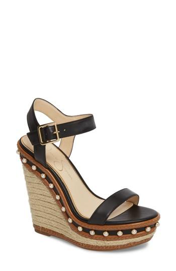Women's Jessica Simpson Arly Espadrille Wedge Sandal .5 M - Black