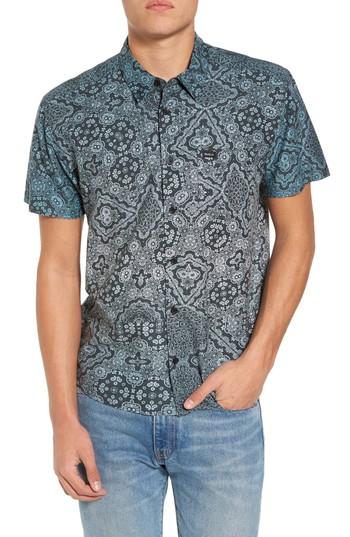 Men's Rvca I Like It Print Shirt, Size - Blue