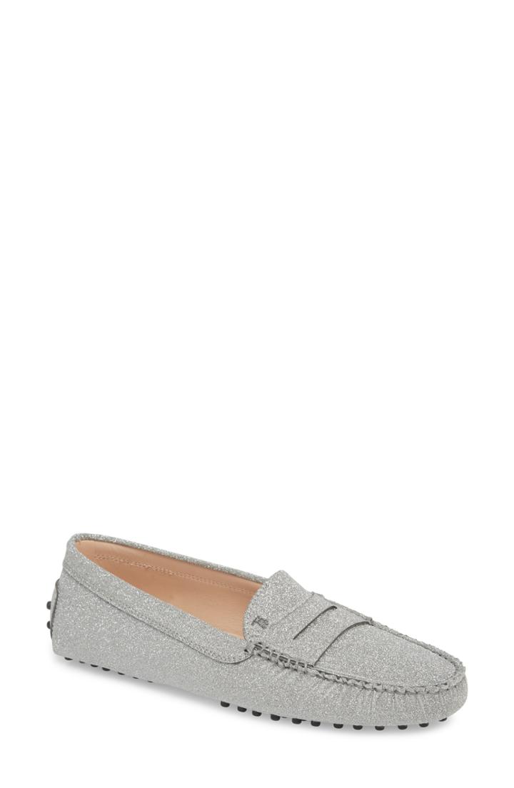 Women's Tod's Gommini Driving Moccasin Us / 35eu - Metallic