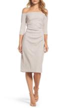 Petite Women's Eliza J Off The Shoulder Sheath Dress P - Ivory