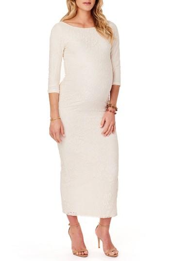 Women's Ingrid & Isabel Lace Column Maternity Maxi Dress - White