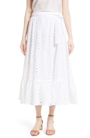Women's Tory Burch Hermosa Eyelet Midi Skirt