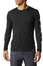 Men's Adidas Badge Of Sport Long Sleeve T-shirt - Black