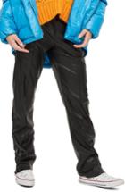 Women's Topshop Faux Leather Track Pants Us (fits Like 0) - Black