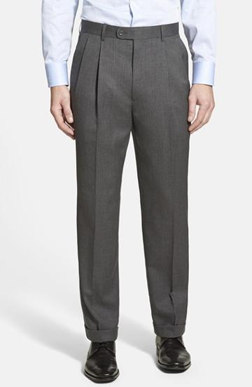 Men's Linea Naturale Pleated Wool Dress Pants