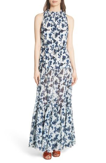 Women's Elizabeth And James Lani P Floral Print Silk Dress - Blue