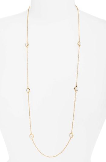 Women's Vince Camuto Long Imitation Mabe Pearl Station Necklace