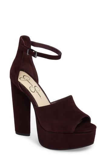 Women's Jessica Simpson Elin Platform Sandal .5 M - Burgundy