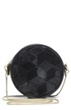 Welden Mini Meridian Genuine Calf Hair & Leather Crossbody Bag - Black