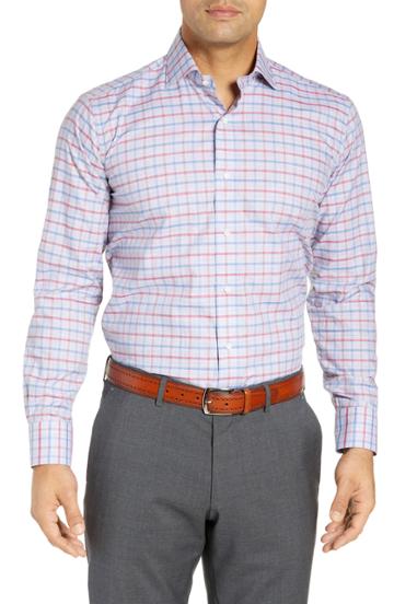 Men's Peter Millar Collection Cradle Check Sport Shirt - Grey