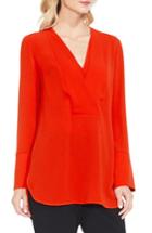 Women's Vince Camuto Double V-neck Placket Blouse - Orange