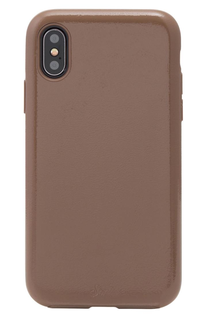 Sonix Black Patent Faux Leather Iphone X/xs Case - Beige