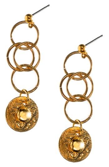 Women's Mhart Tri Hoop Coin Earrings
