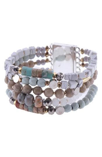 Women's Nakamol Design Amazonite, Agate & Crystal Multistrand Stretch Bracelet