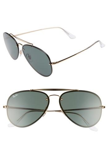 Women's Ray-ban 61mm Gradient Lens Aviator Sunglasses - Gold Blue