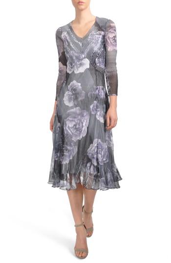 Women's Komarov Print Chiffon A-line Midi Dress