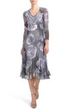 Women's Komarov Print Chiffon A-line Midi Dress
