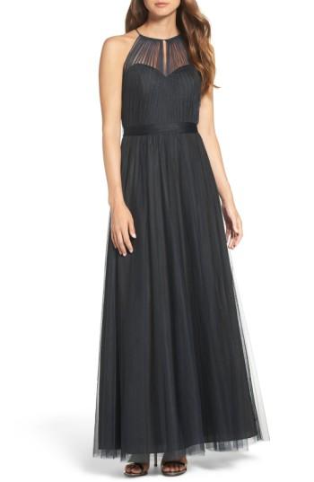 Women's Wtoo Tulle Halter Neck Gown - Black