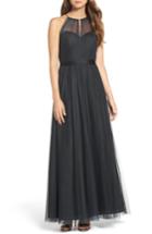 Women's Wtoo Tulle Halter Neck Gown - Black