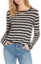 Women's Pam & Gela Stripe Long Sleeve Top - Black