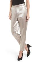 Women's Leith Satin High Waist Ankle Pants - Grey