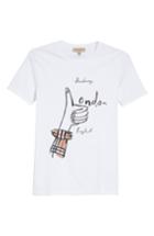 Men's Burberry Thumbs-up London Graphic T-shirt, Size - White