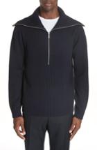 Men's Dries Van Noten Mikhos Half Zip Sweater - Blue