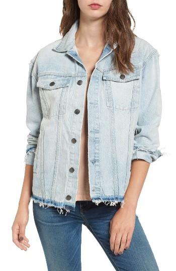 Women's Current/elliott The Vintage Boyfriend Denim Trucker Jacket - Blue