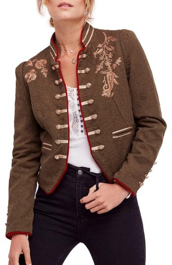 Women's Free People Lauren Band Jacket - Green