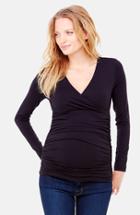 Women's Ingrid & Isabel Ruched Empire Waist Nursing Friendly Maternity Top - Black