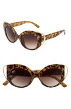 Women's Nem Audrey 50mm Cutout Cat Eye Sunglasses - Tortoise W Amber Lens