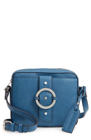 Sole Society Faux Leather Camera Crossbody Bag - Blue