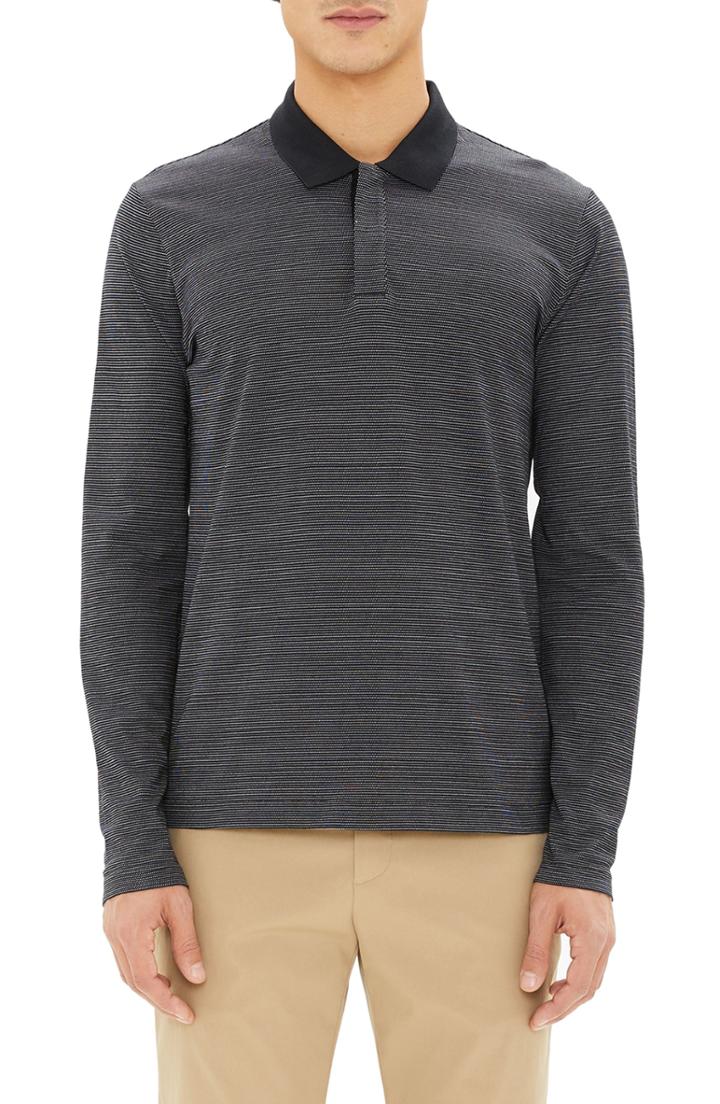 Men's Theory Clean Long Sleeve Polo - Black