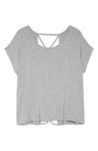 Women's Beyond Yoga Back Out Cross Back Tee - Grey