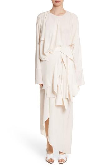 Women's A.w.a.k.e. Asymmetrical Draped Dress - Ivory